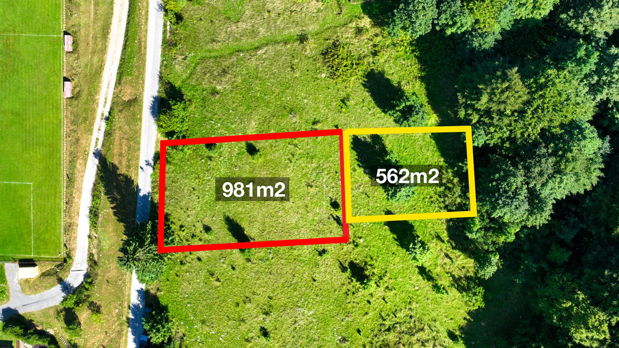 Pozemok s možnosťou stavby o veľkosti 981m2, Baláže