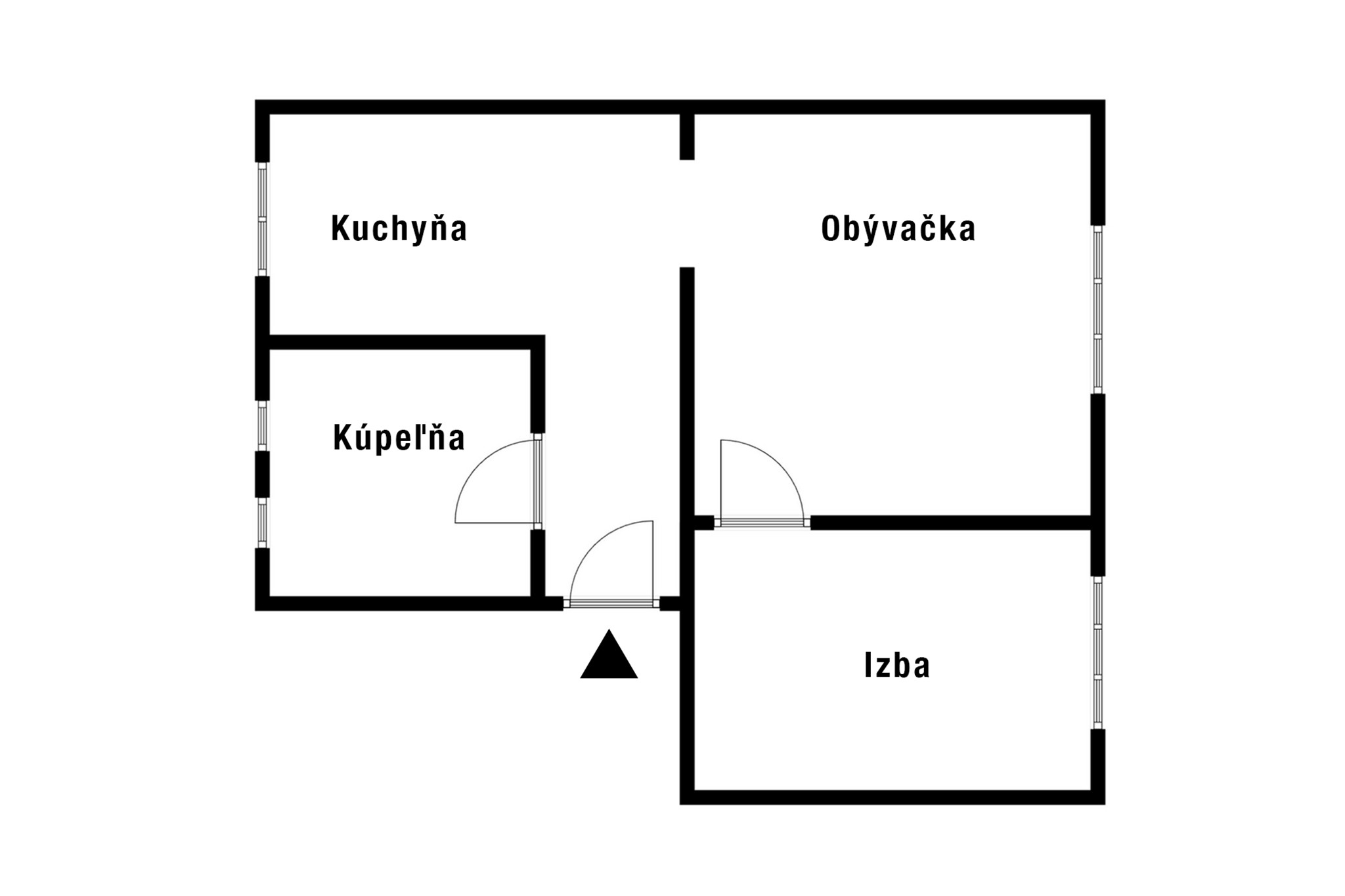 2-izbový byt, 57m2 s dvomi pivnicami, Hliník nad Hronom