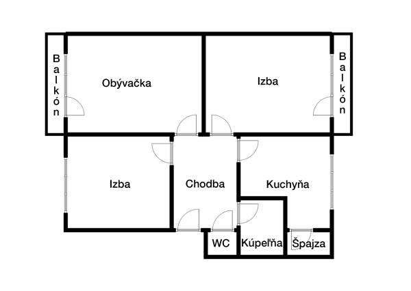 Priestranný 3-izbový byt o veľkosti 92m2 s garážou, Prenčov
